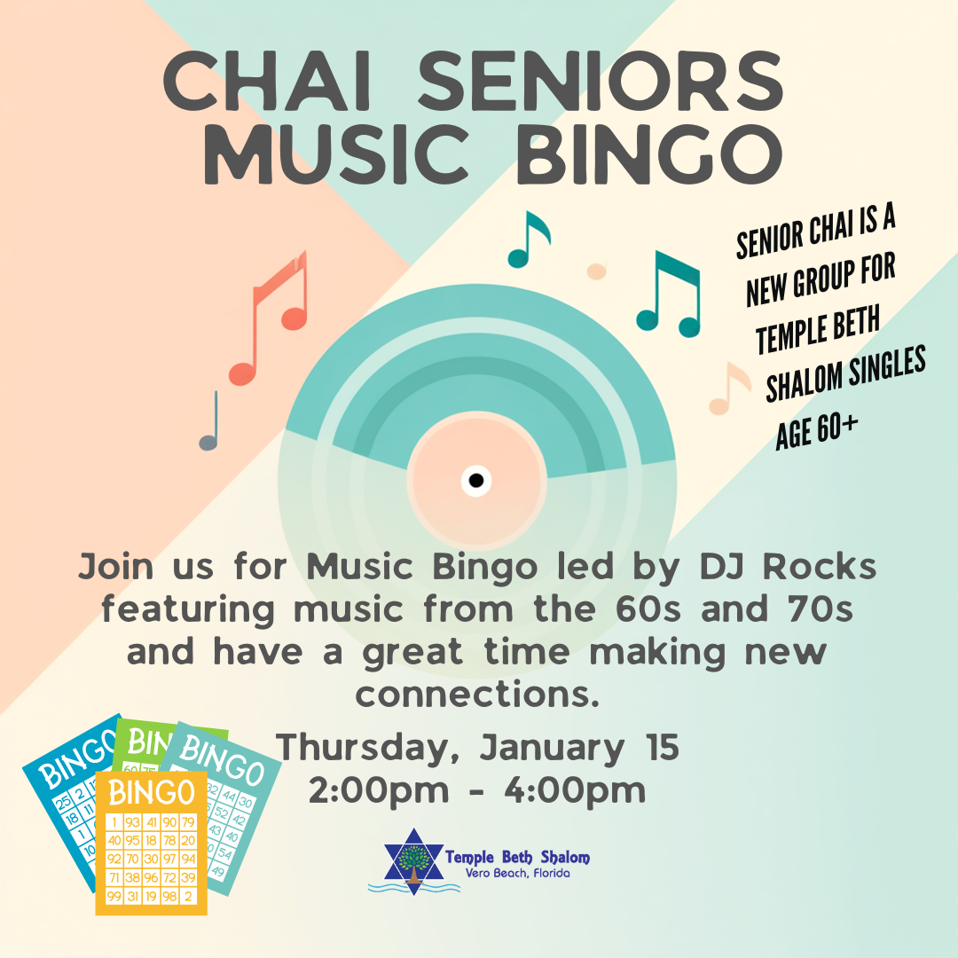 Chai Seniors Music Bingo